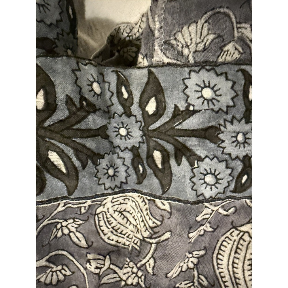 Marea by Liz Joy Womens Small Maxi Dress Dusty Blue Indian Block Print GUC - Picture 6 of 15